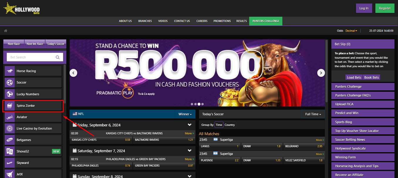 Published Hollywoodbets interface image recorded 11 August 2026