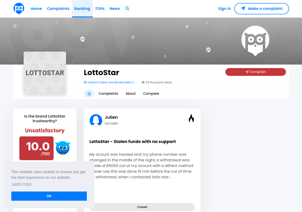 LottoStar independent user-signal capture
